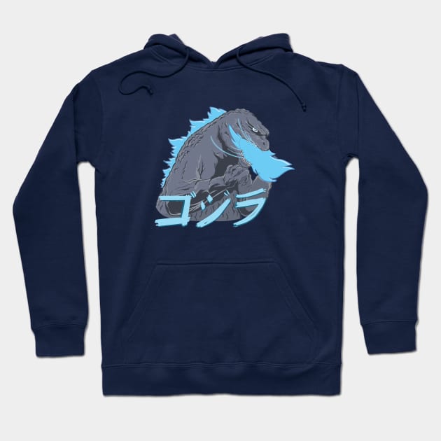 Blue Godzilla Hoodie by The Graphicallist